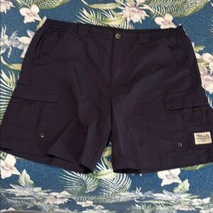 Navy Blue Cargo Shorts with Sturdy Fabric and Clean Design
